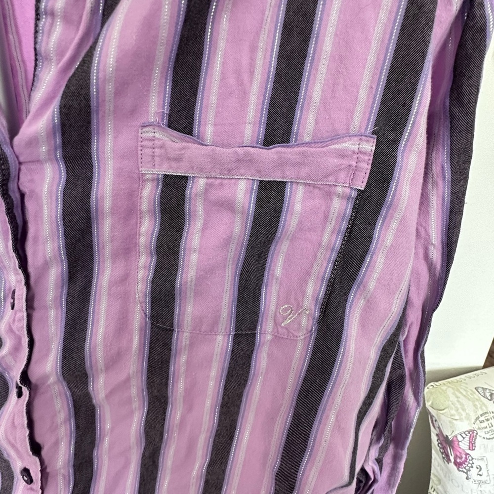 Victoria's Secret Lavender and Black Striped Pajama Set - Picture 4 of 8